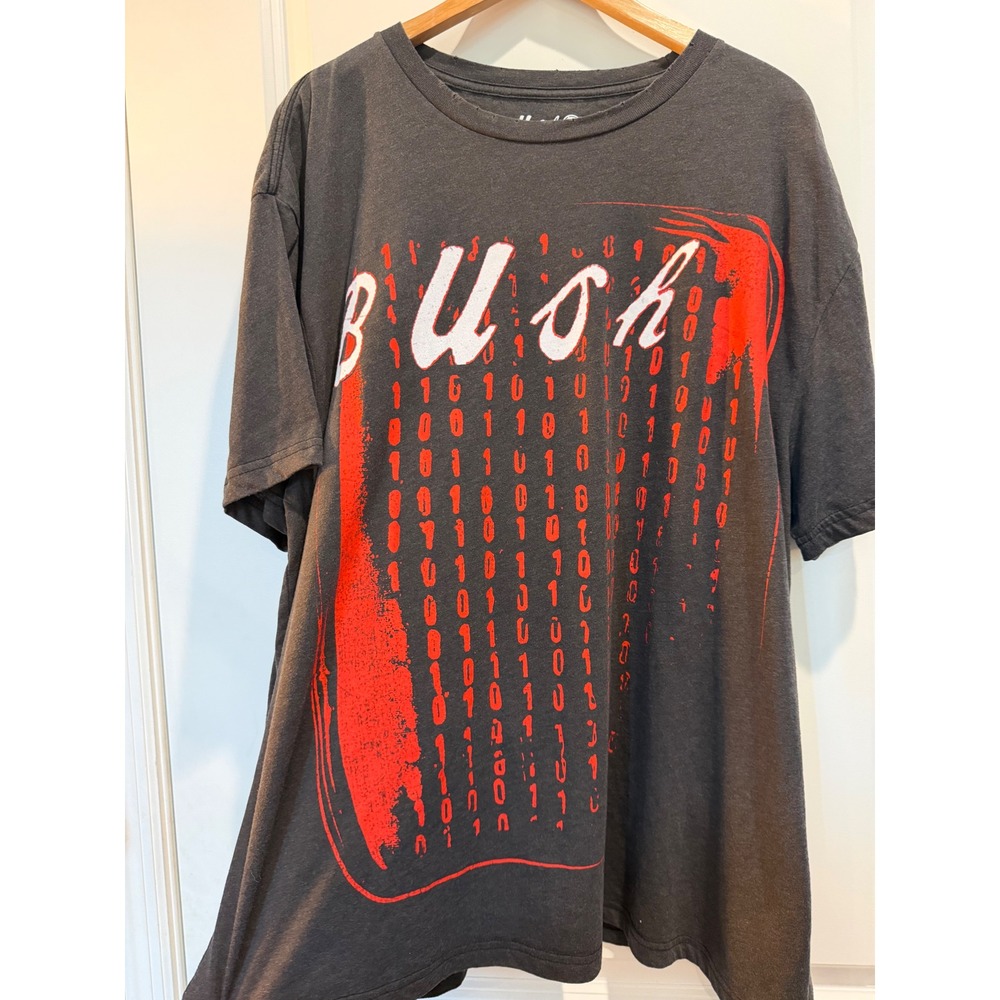 Bush Band Tour T-Shirt Mens XL Black Red Binary Code Graphic Concert Tee 2025